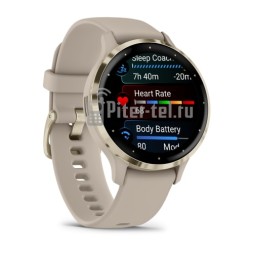 Умные часы Garmin Venu 3S 41mm Advanced GPS Smartwatch French Gray Gold с серым ремешком